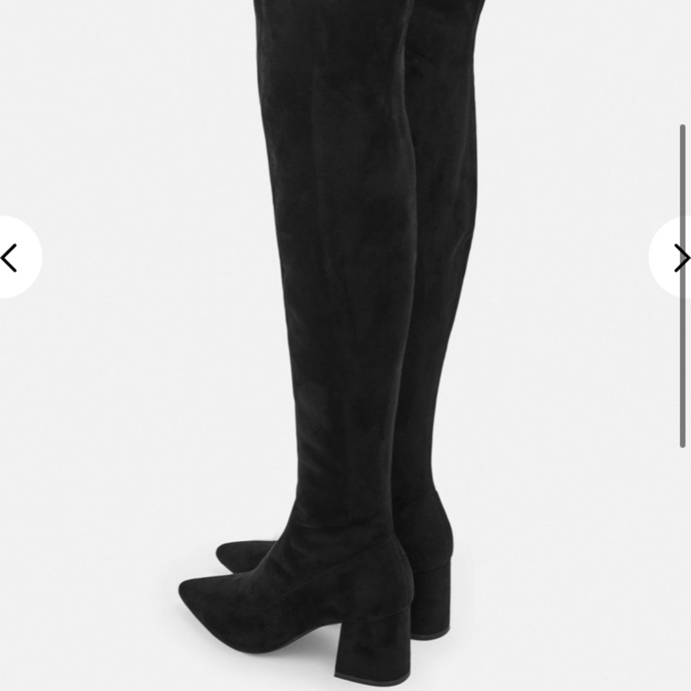black over the knee boots with chunky mid heel!